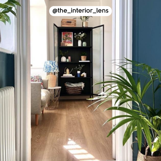 Warm Brushed Oak RKP8215 floors run throughout this bright home; photo credit: @the_interior_lens